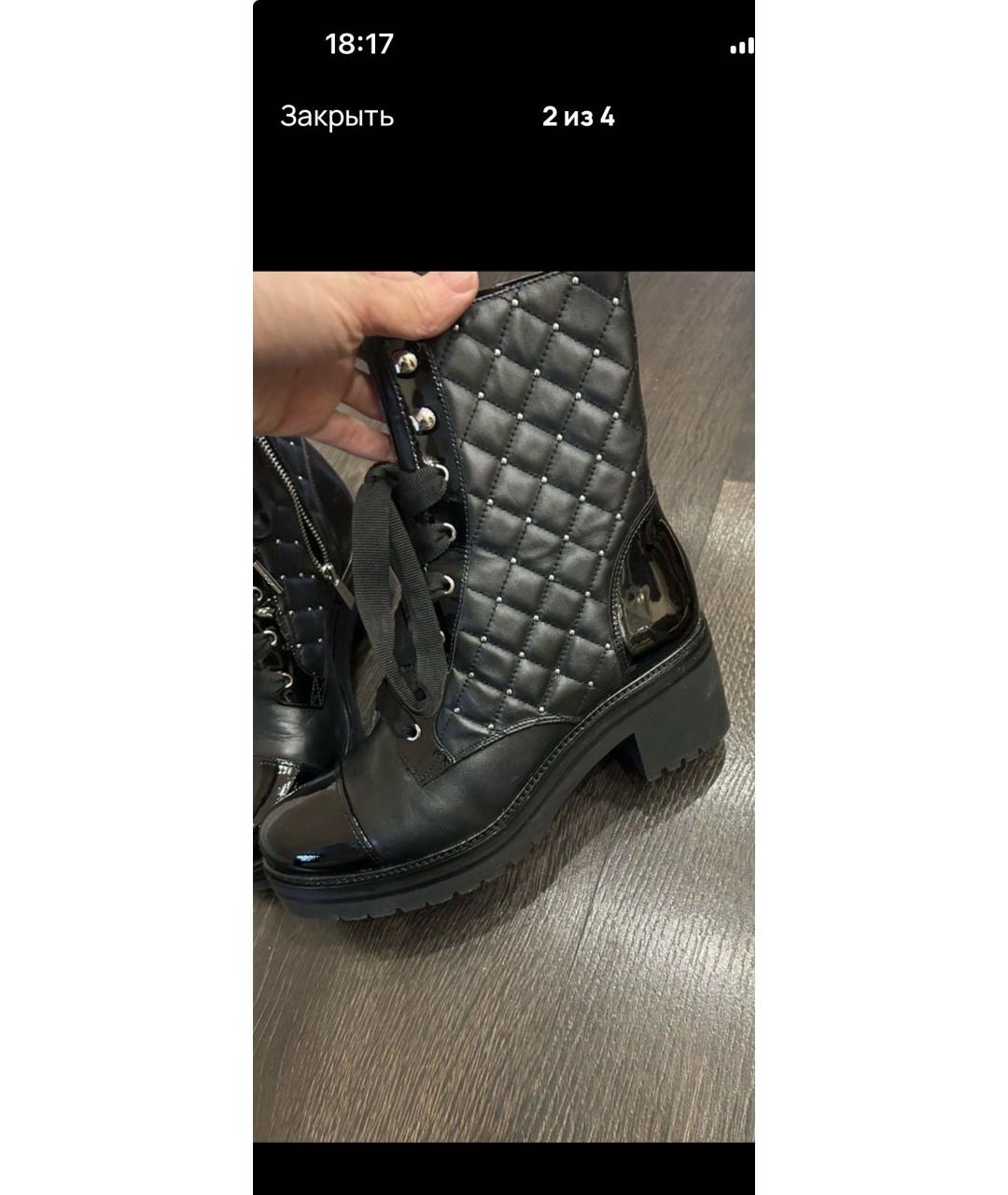 MICHAEL KORS Черные кожаные ботинки, фото 4