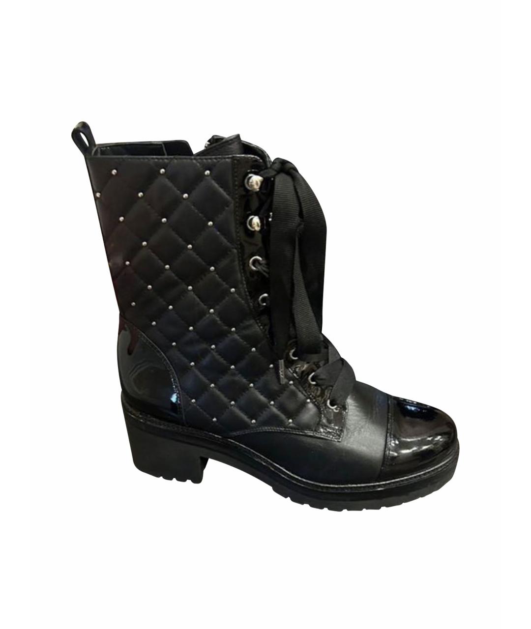 MICHAEL KORS Черные кожаные ботинки, фото 1