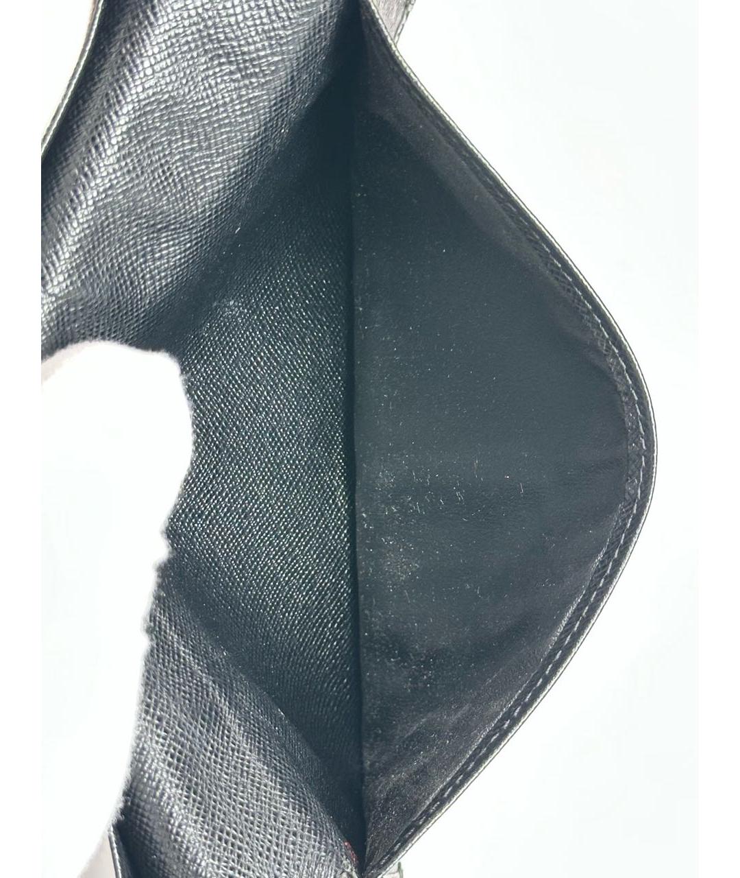 LOUIS VUITTON Черный кожаный кошелек, фото 8