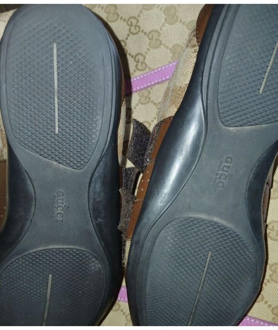 GUCCI Бежевые текстильные кеды, фото 8