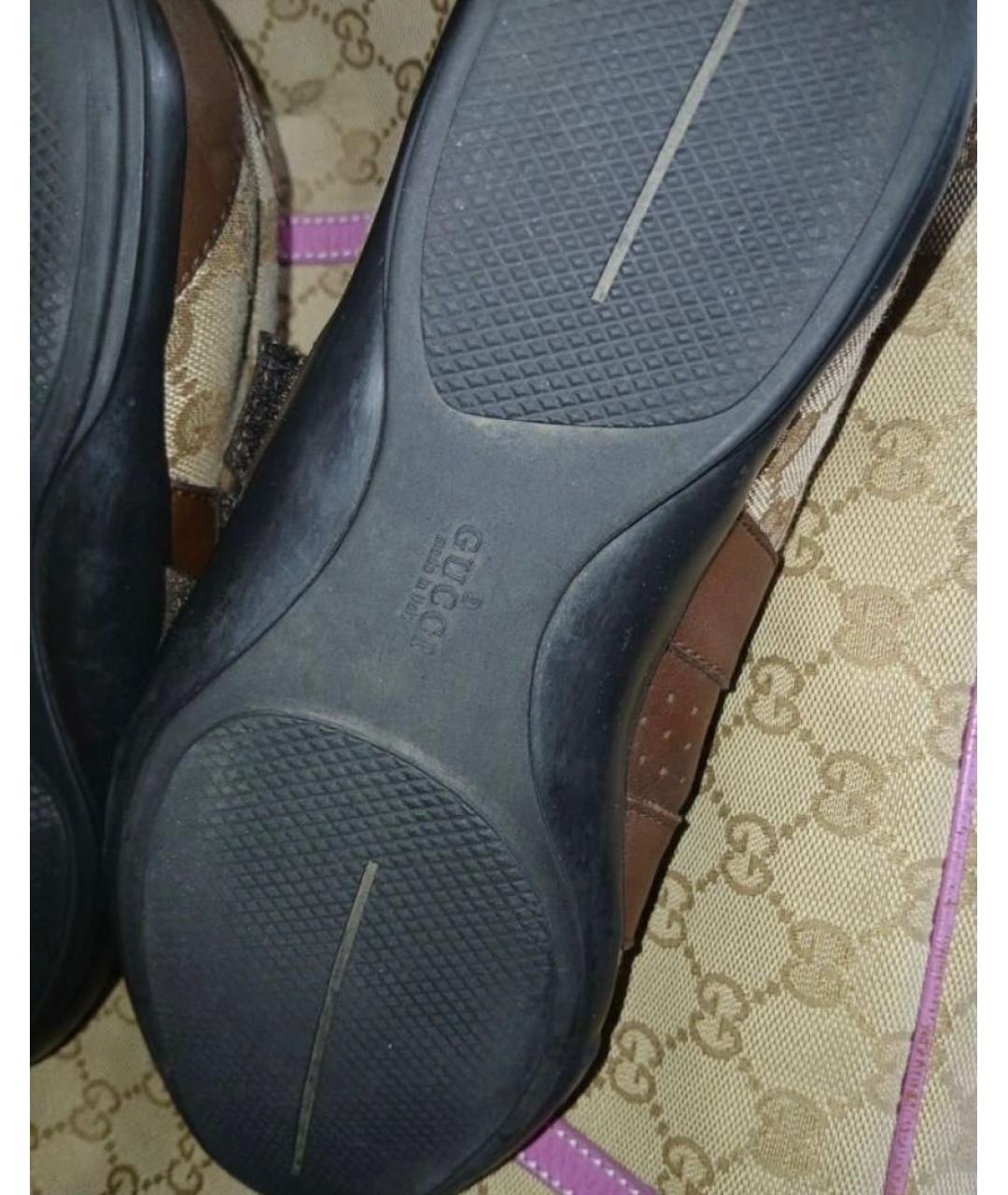 GUCCI Бежевые текстильные кеды, фото 7