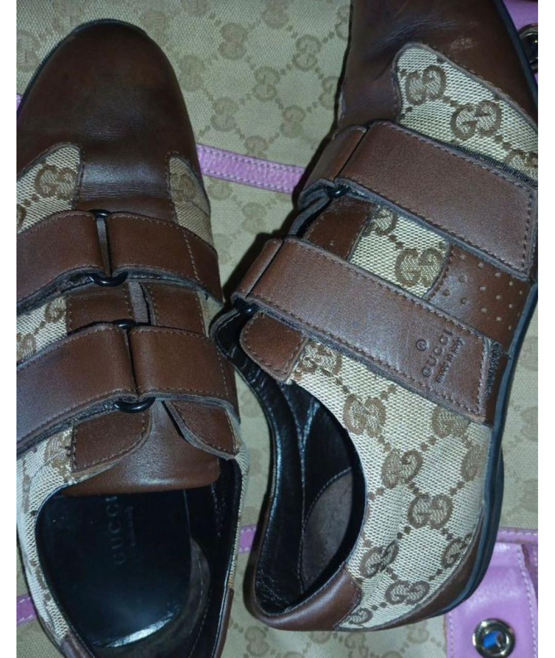 GUCCI Бежевые текстильные кеды, фото 5