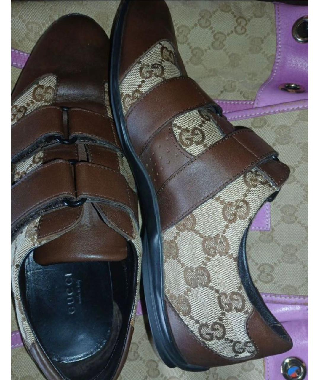 GUCCI Бежевые текстильные кеды, фото 3