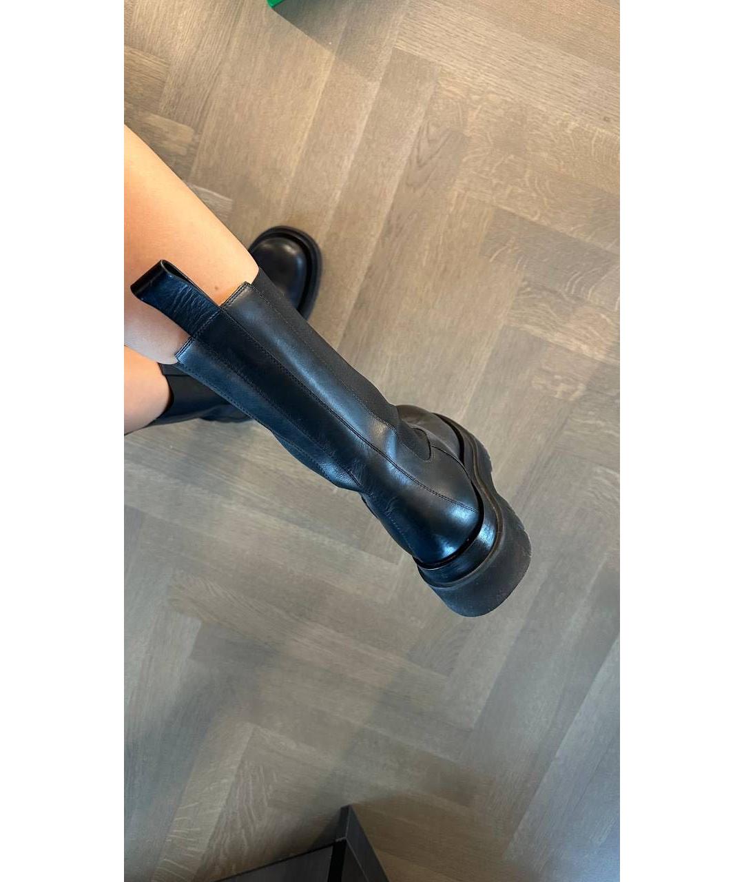 BOTTEGA VENETA Черные кожаные полусапоги, фото 4