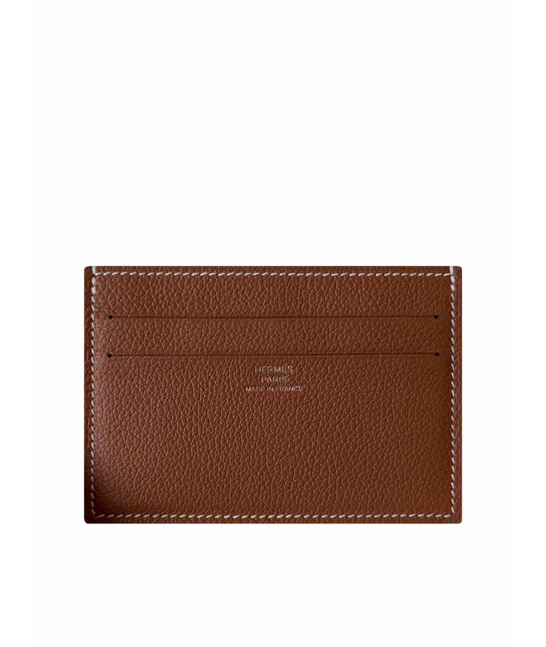 HERMES Коричневый кожаный кардхолдер, фото 1