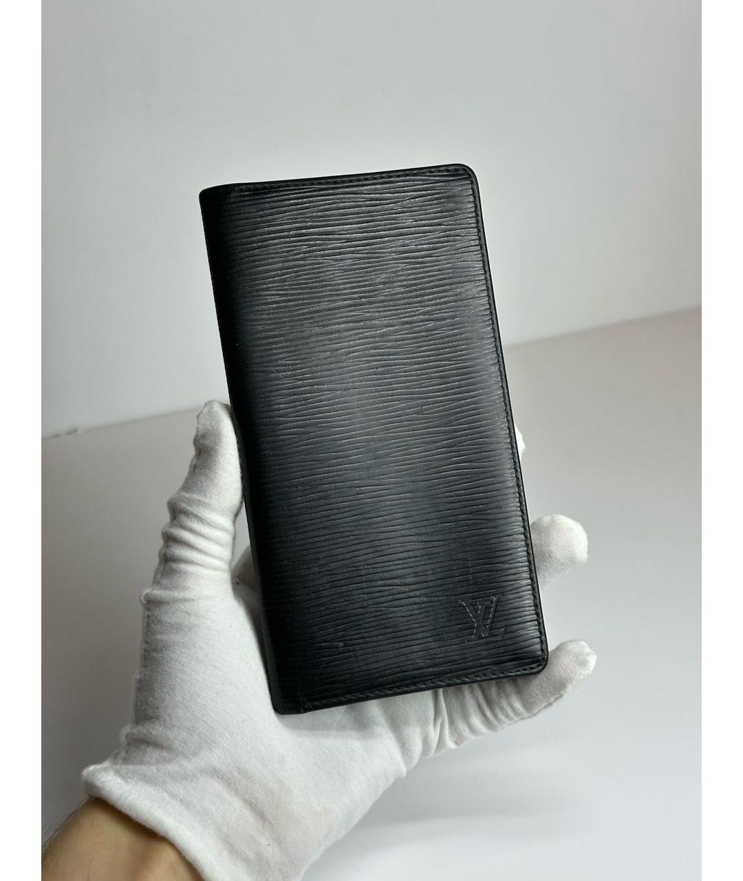 LOUIS VUITTON Черный кожаный кошелек, фото 2