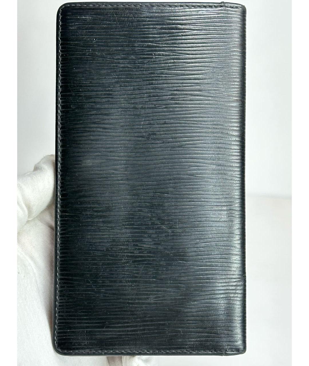 LOUIS VUITTON Черный кожаный кошелек, фото 6