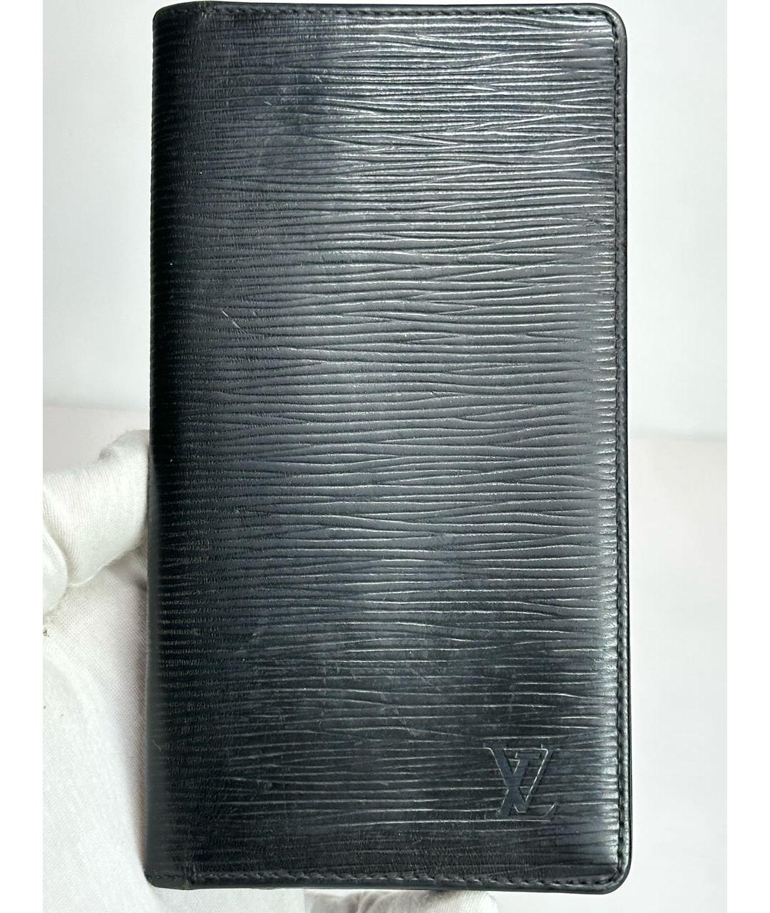 LOUIS VUITTON Черный кожаный кошелек, фото 5