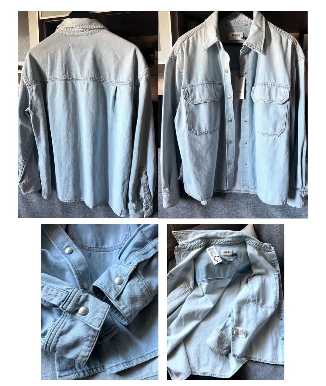 AGOLDE Голубая деним рубашка, фото 8