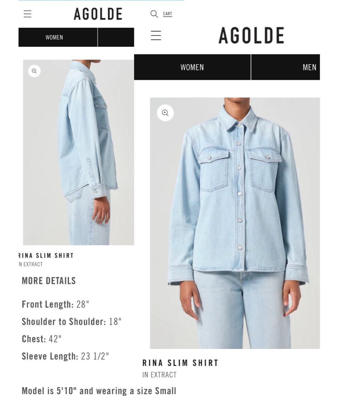 AGOLDE Голубая деним рубашка, фото 7