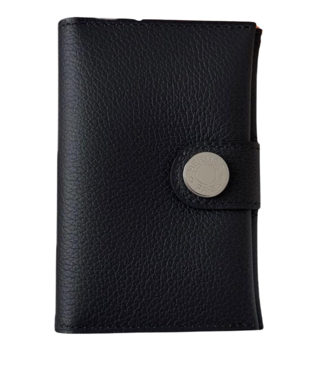 HERMES Черный кожаный кардхолдер, фото 1