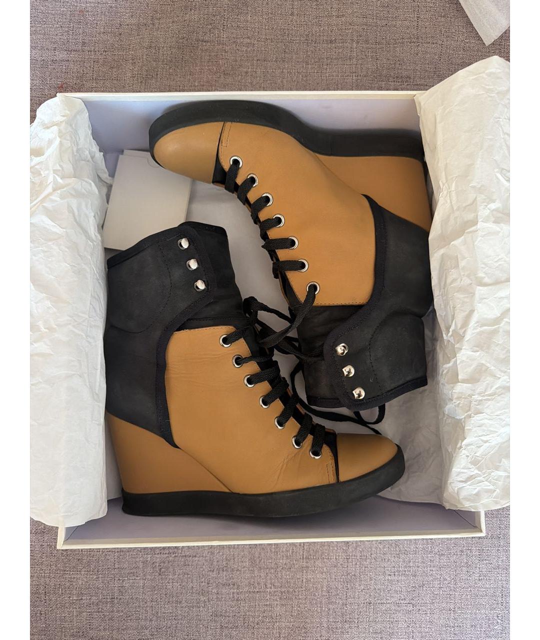 SEE BY CHLOE Черные кожаные кроссовки, фото 5