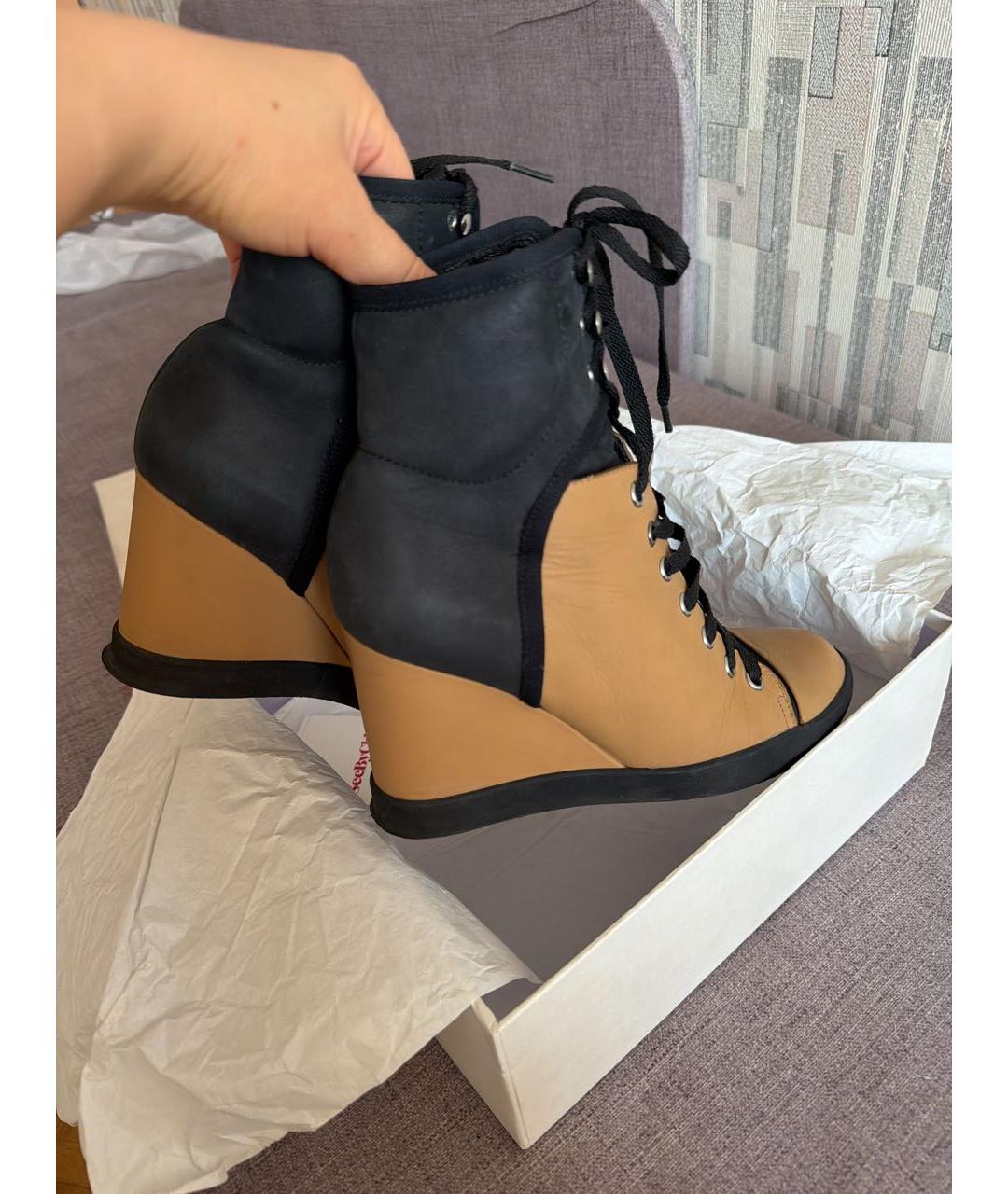 SEE BY CHLOE Черные кожаные кроссовки, фото 4