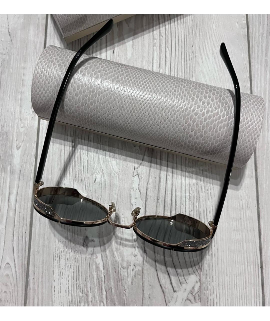 JIMMY CHOO Черные металлические солнцезащитные очки, фото 5