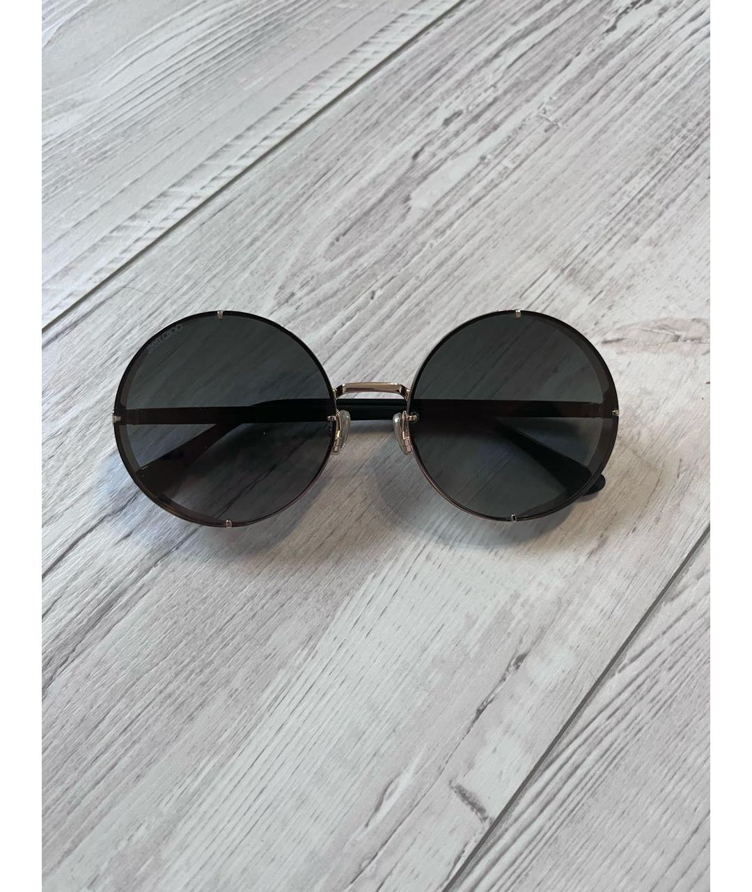 JIMMY CHOO Черные металлические солнцезащитные очки, фото 8