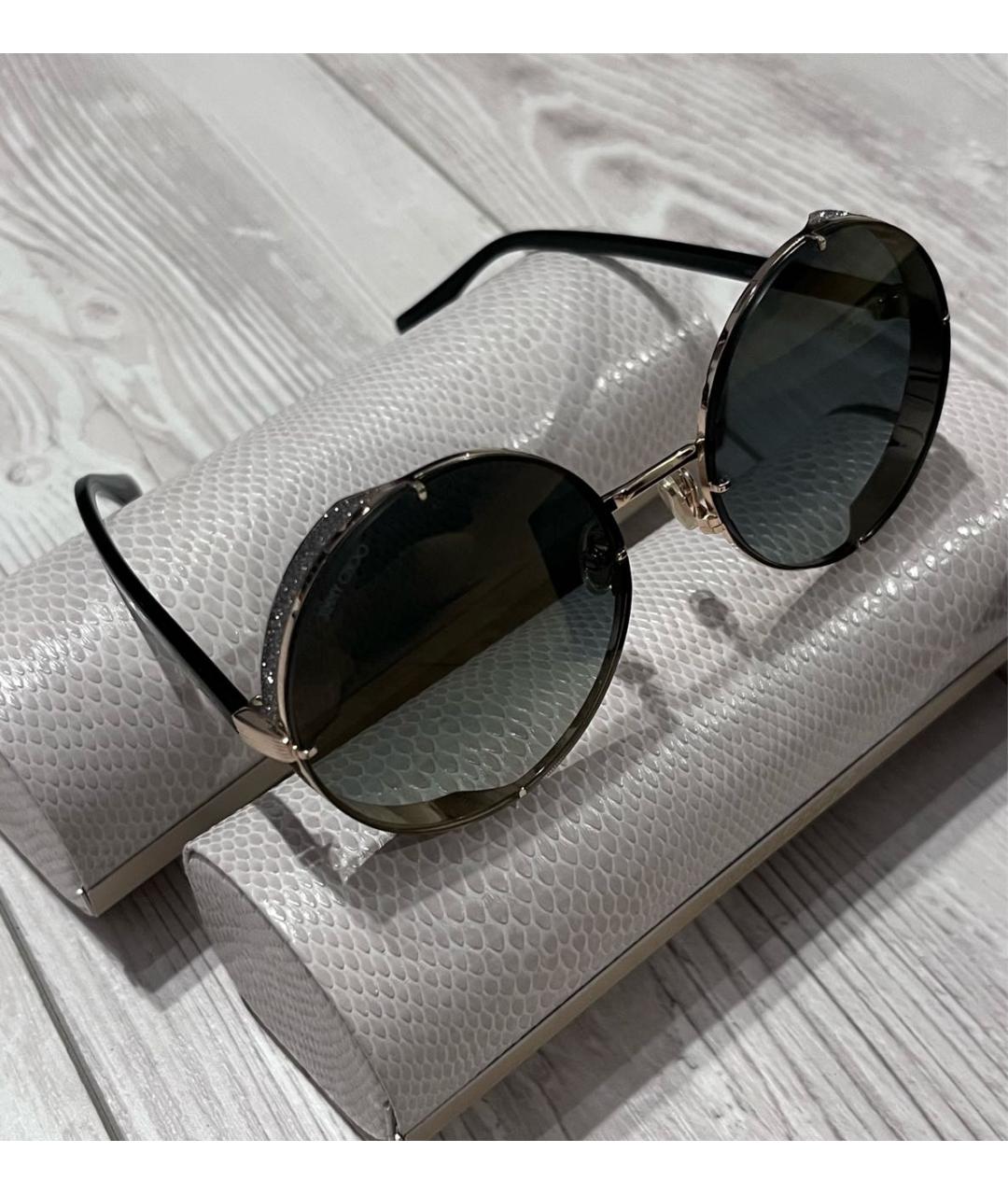 JIMMY CHOO Черные металлические солнцезащитные очки, фото 2