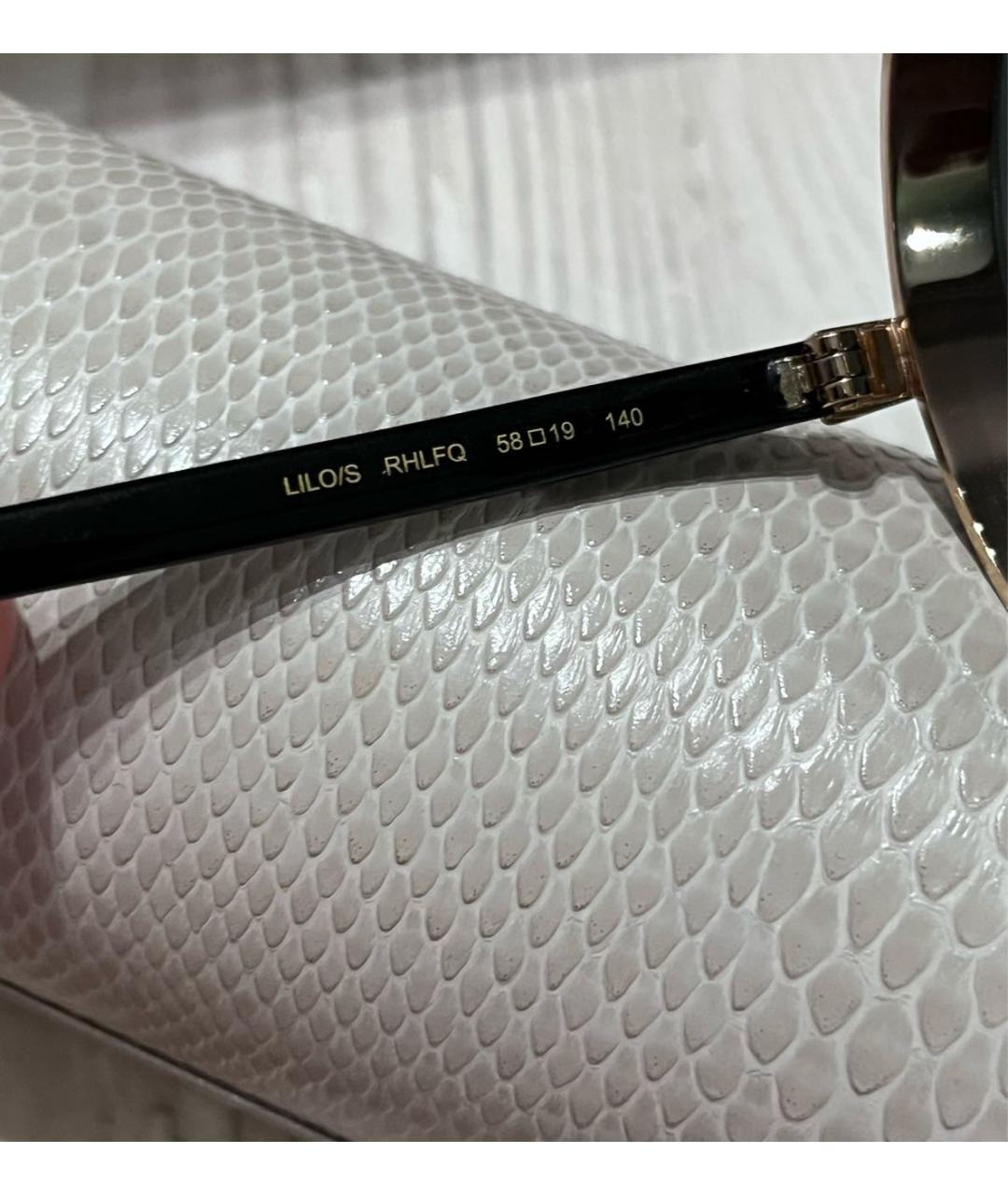 JIMMY CHOO Черные металлические солнцезащитные очки, фото 6