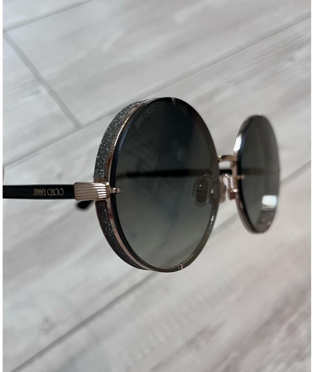 JIMMY CHOO Черные металлические солнцезащитные очки, фото 3