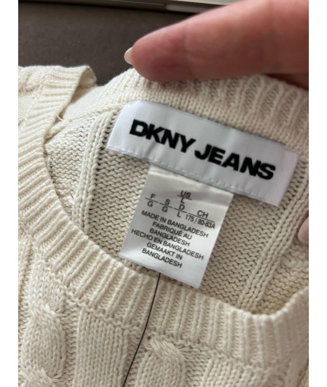 DKNY Белый хлопковый джемпер / свитер, фото 3