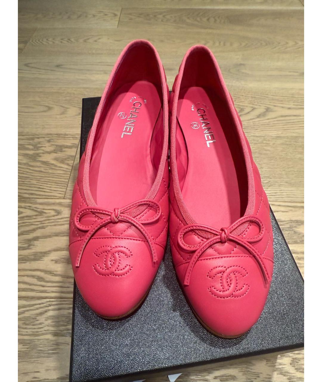 CHANEL Розовые кожаные балетки, фото 3