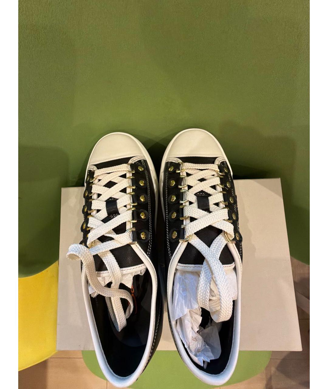 SANTONI Черные кожаные кеды, фото 3