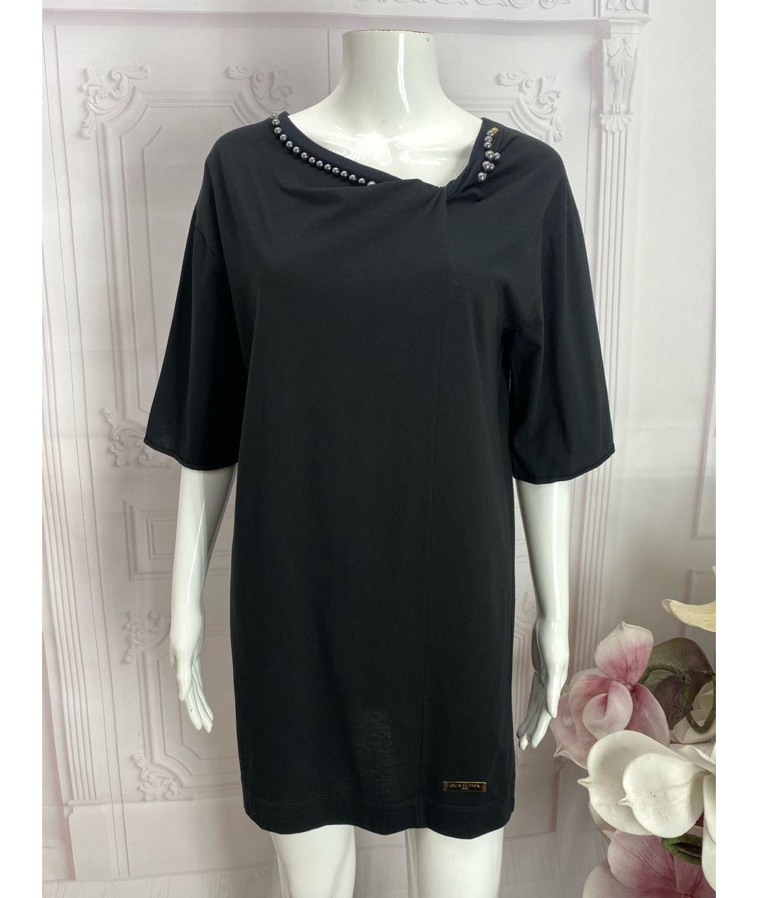 LOUIS VUITTON Черная хлопковая футболка, фото 9