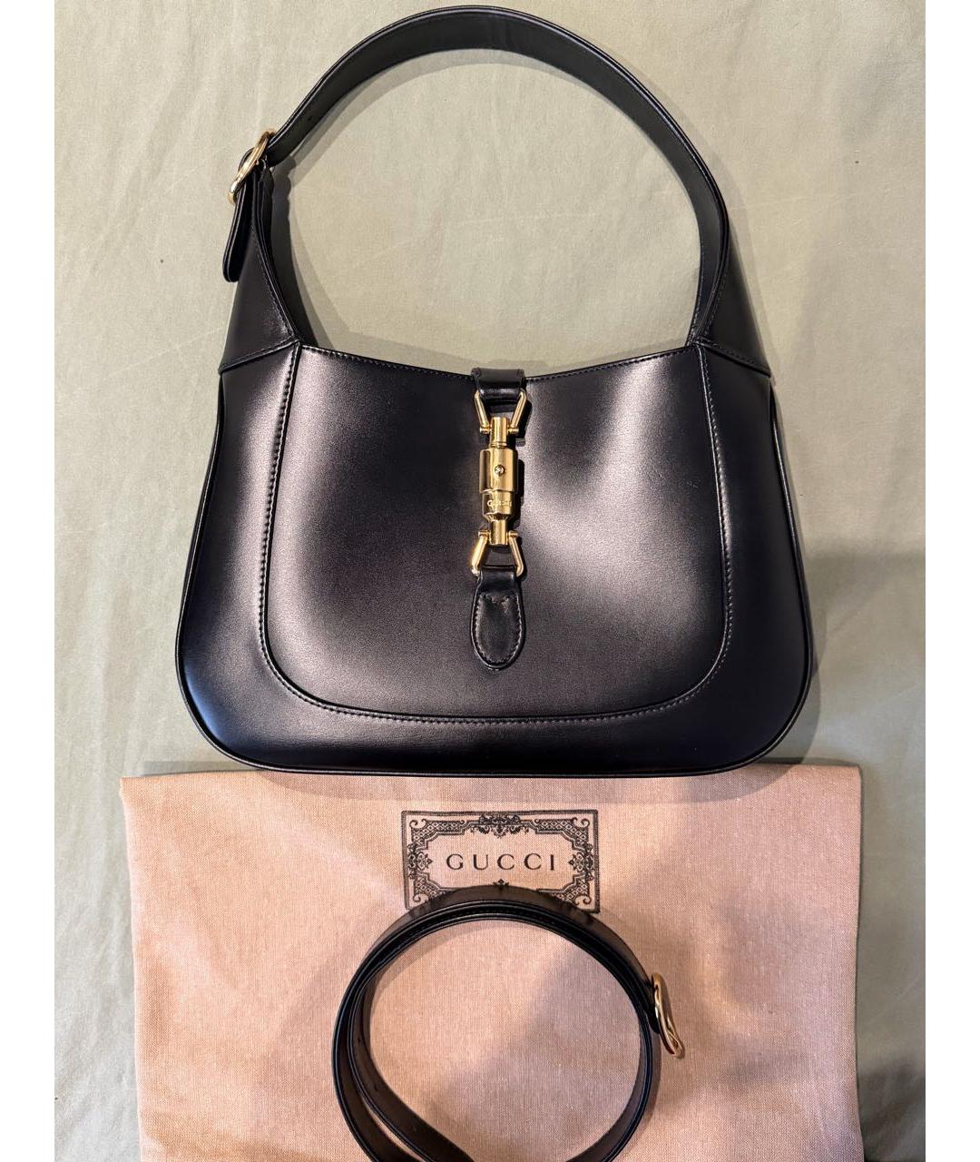 GUCCI Черная кожаная сумка с короткими ручками, фото 5