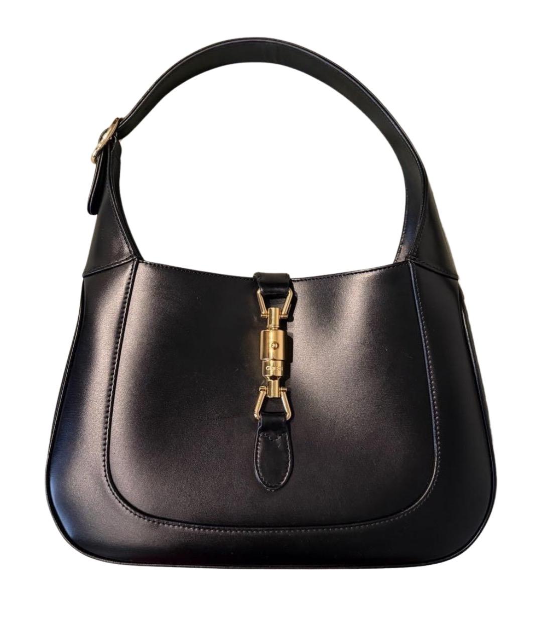 GUCCI Черная кожаная сумка с короткими ручками, фото 1