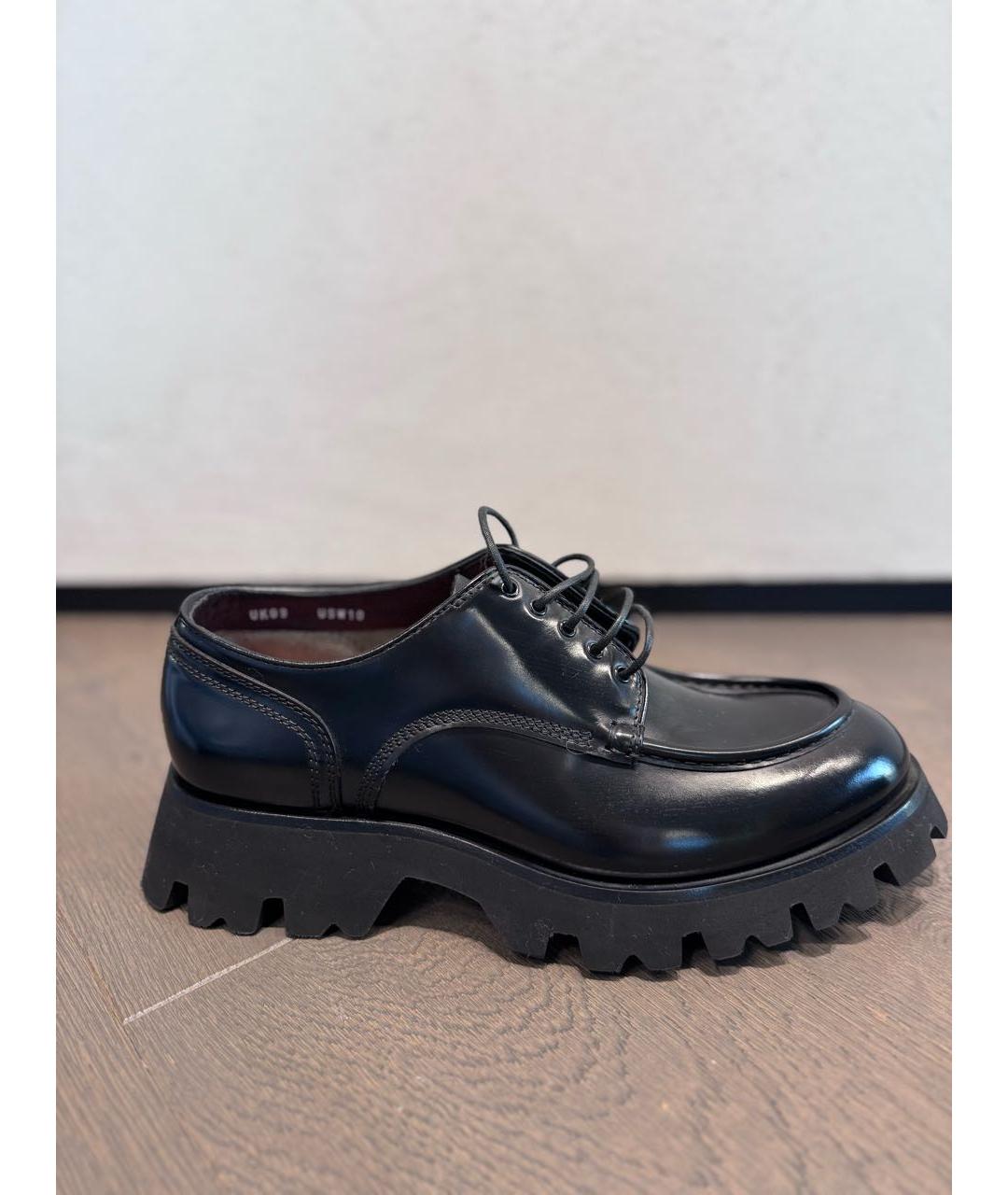 SANTONI Черные кожаные низкие ботинки, фото 7