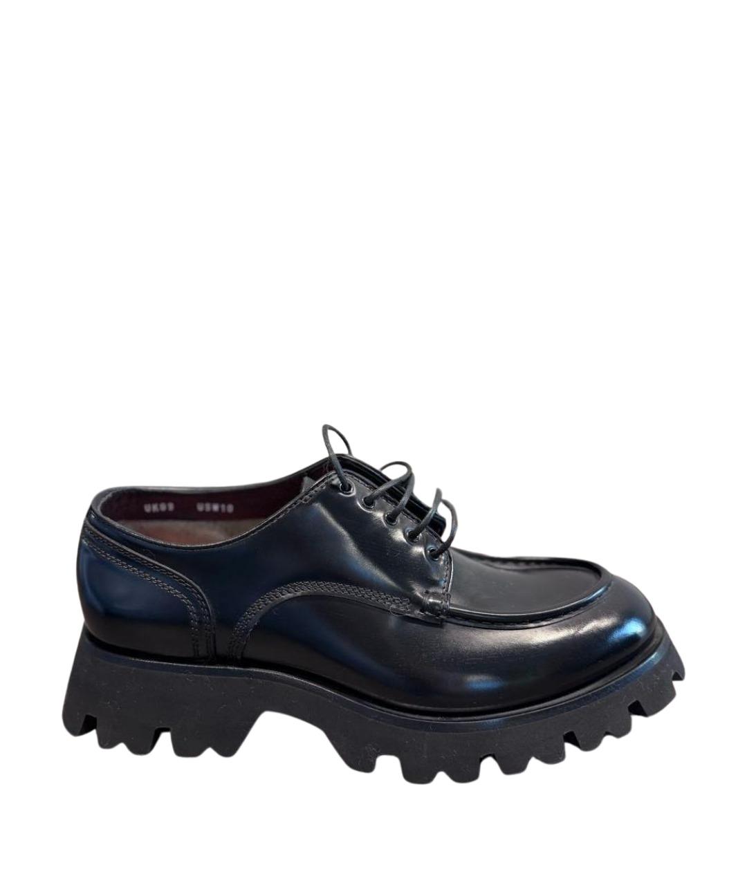 SANTONI Черные кожаные низкие ботинки, фото 1