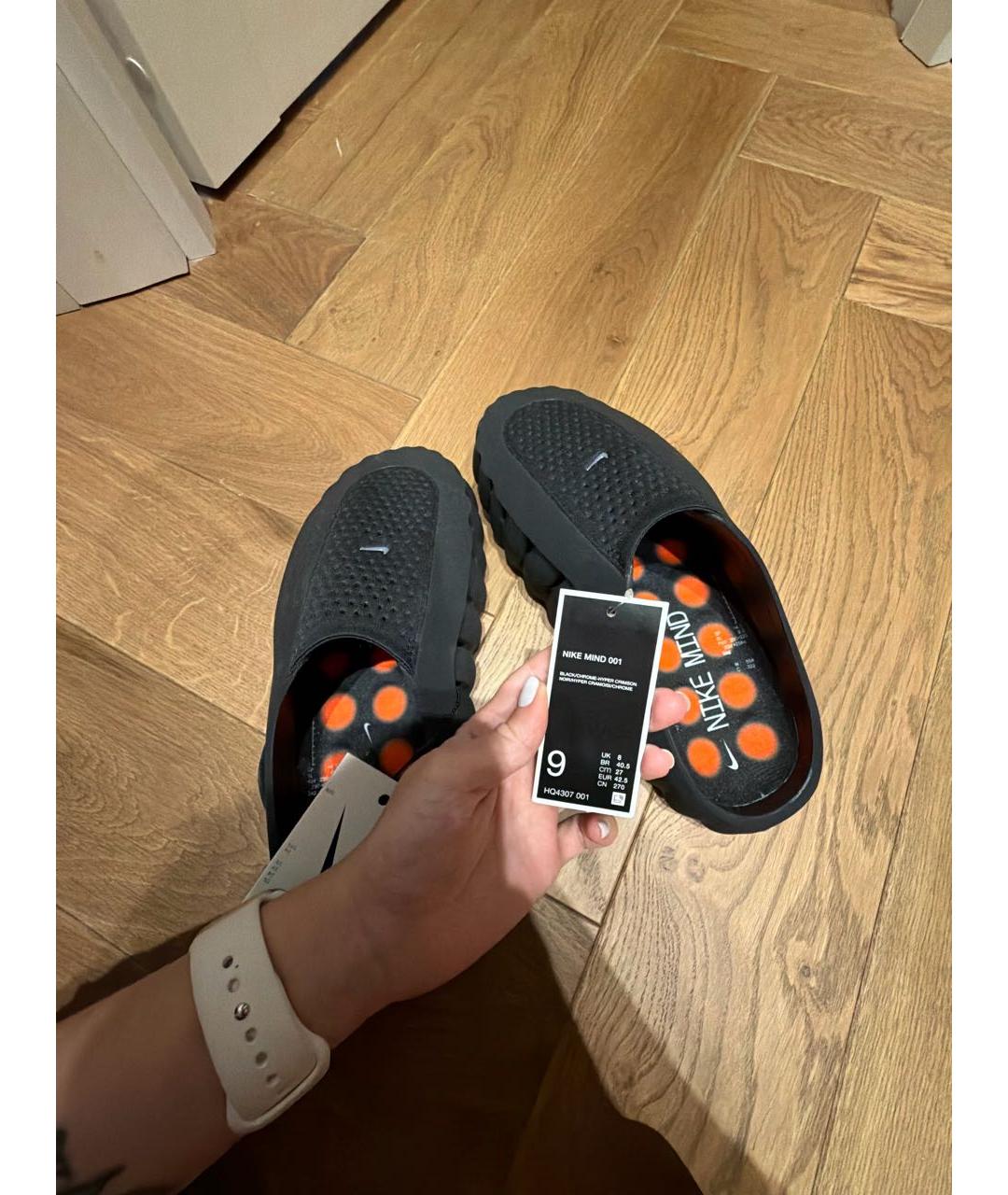 NIKE Черные синтетические сандалии, фото 7