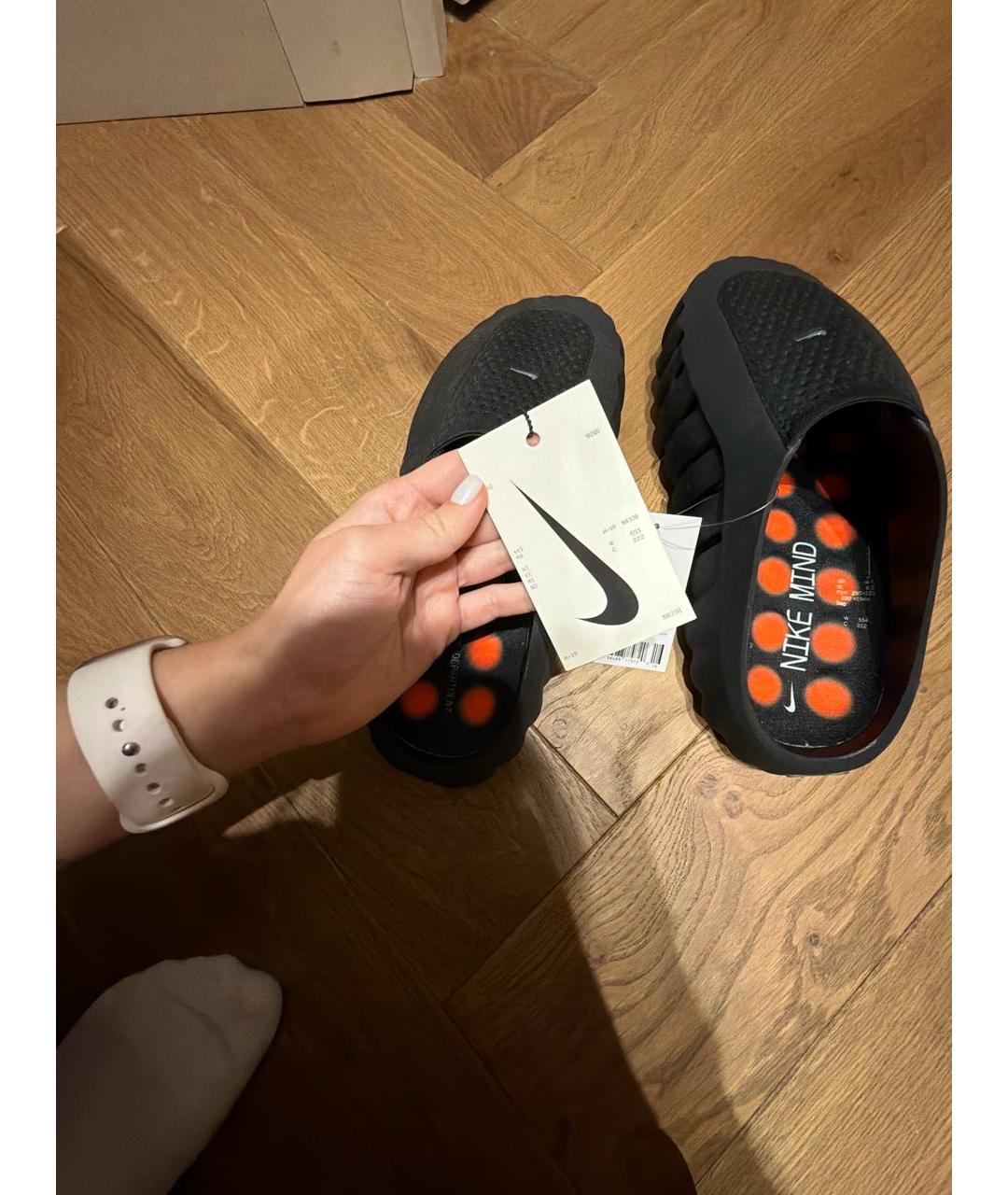 NIKE Черные синтетические сандалии, фото 6