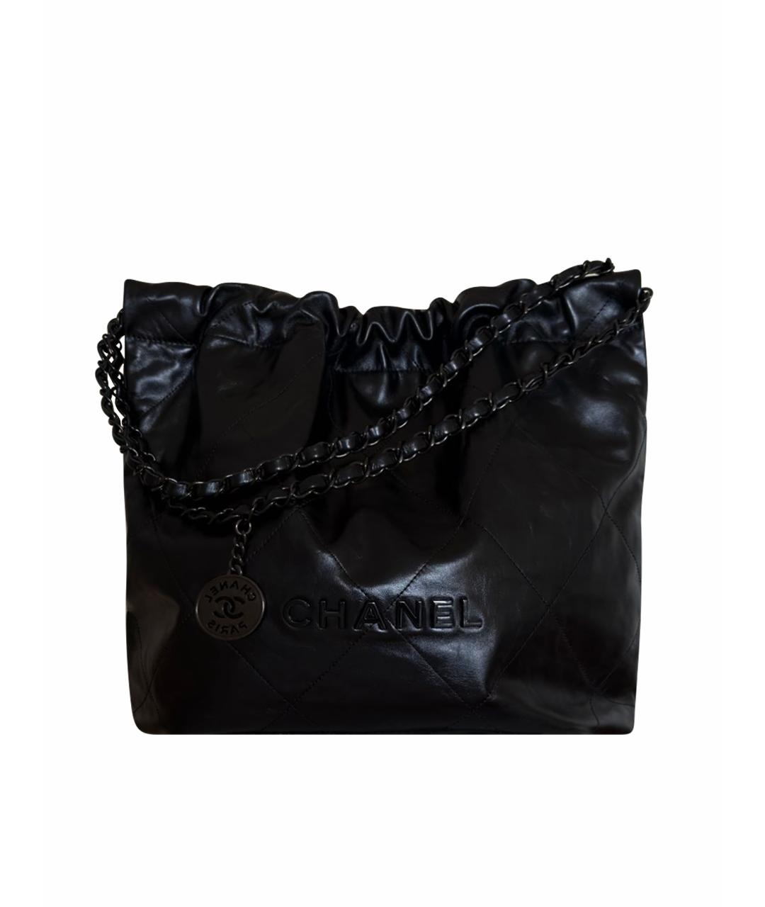 CHANEL Черная кожаная сумка через плечо, фото 1