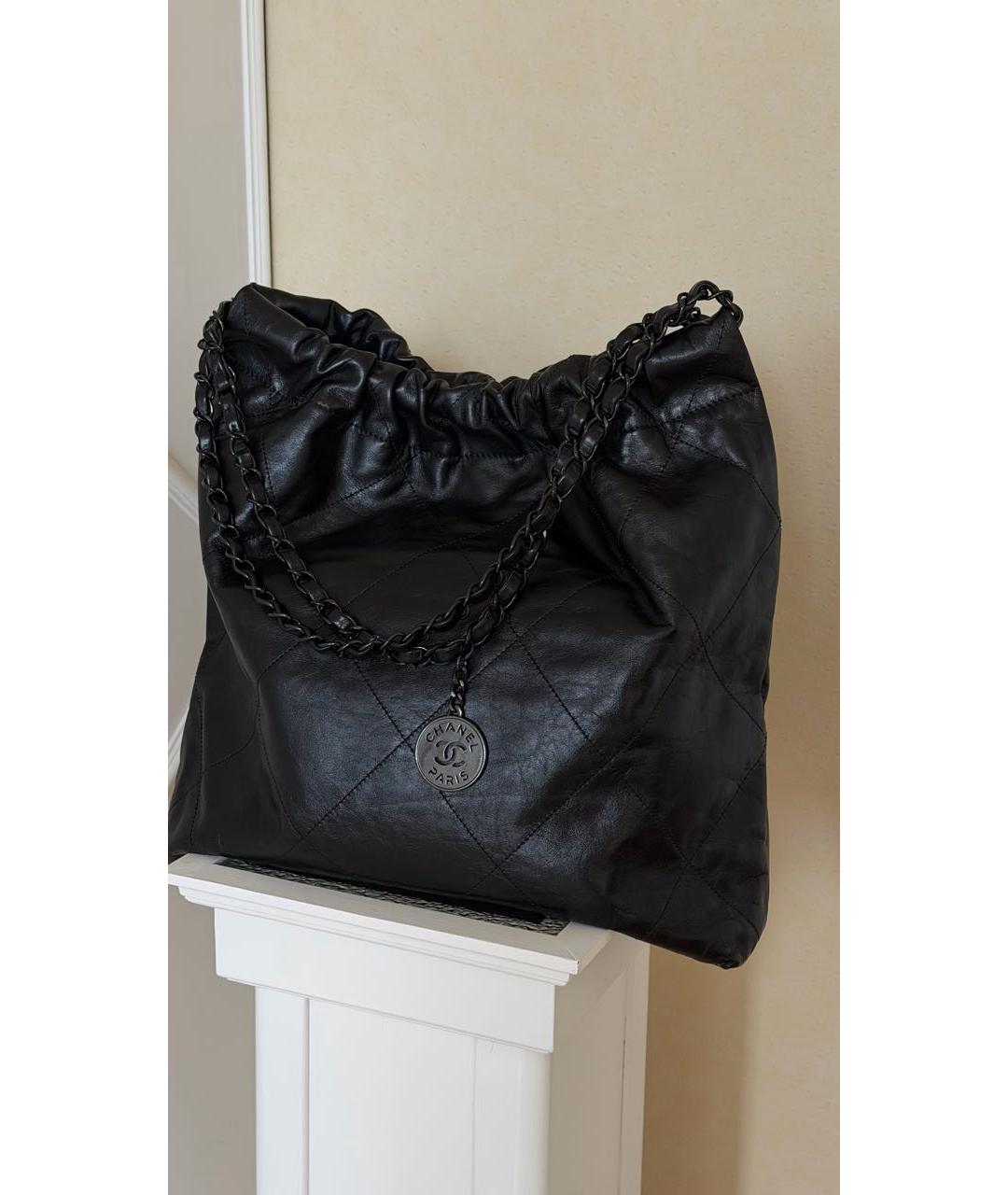 CHANEL Черная кожаная сумка через плечо, фото 3