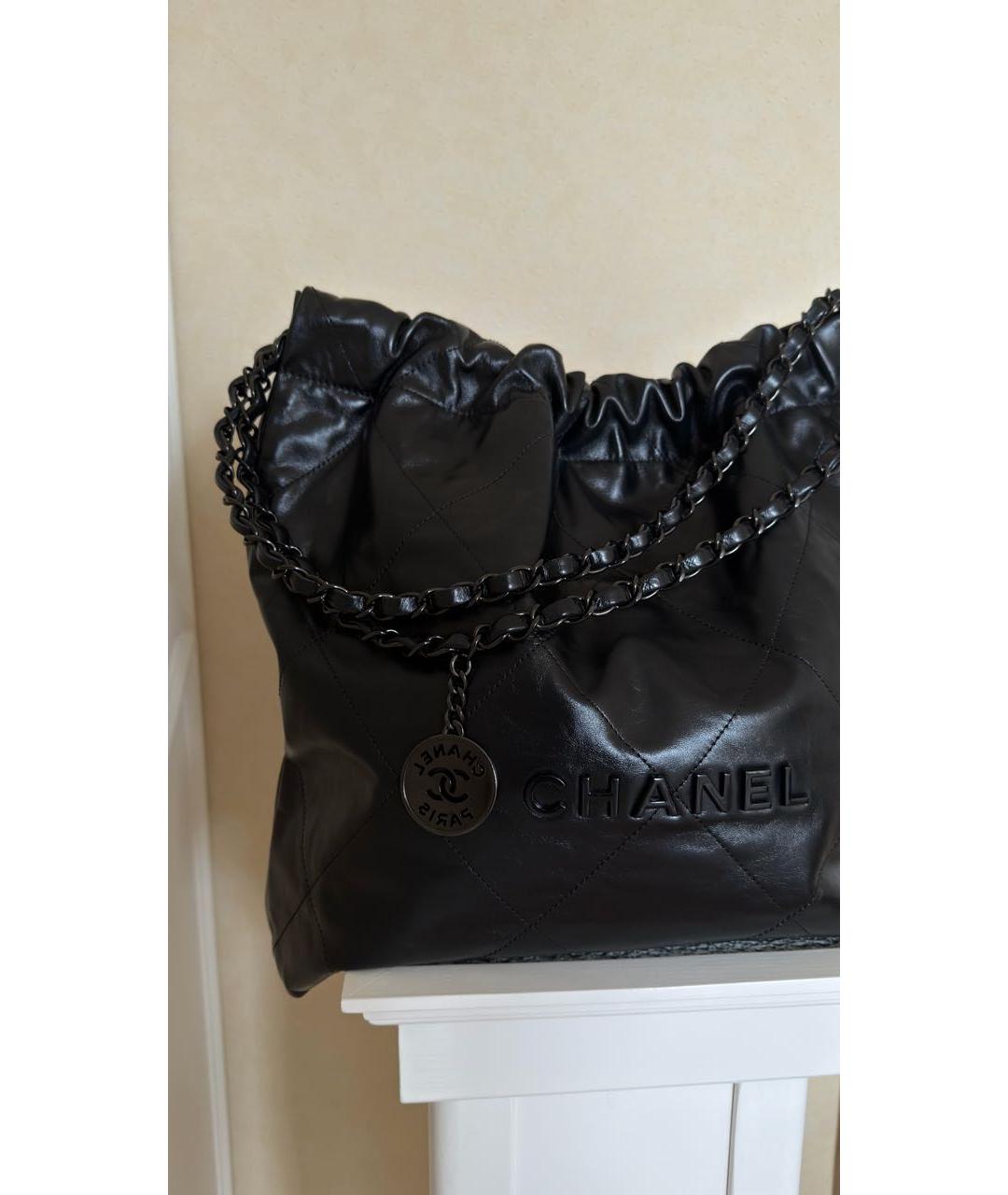 CHANEL Черная кожаная сумка через плечо, фото 4