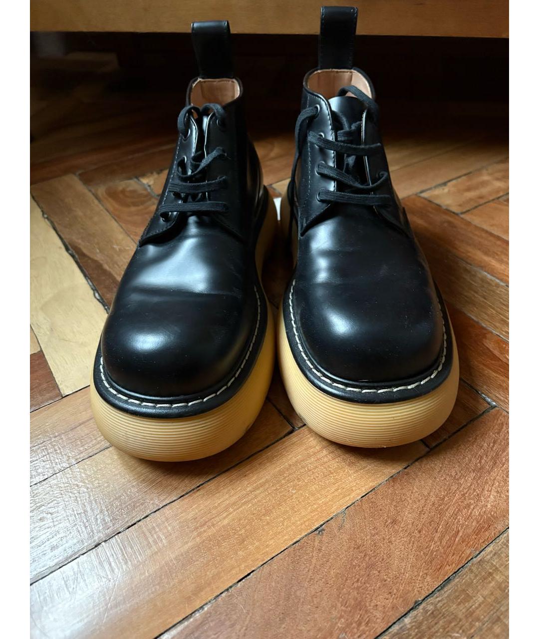 BOTTEGA VENETA Черные кожаные высокие ботинки, фото 2