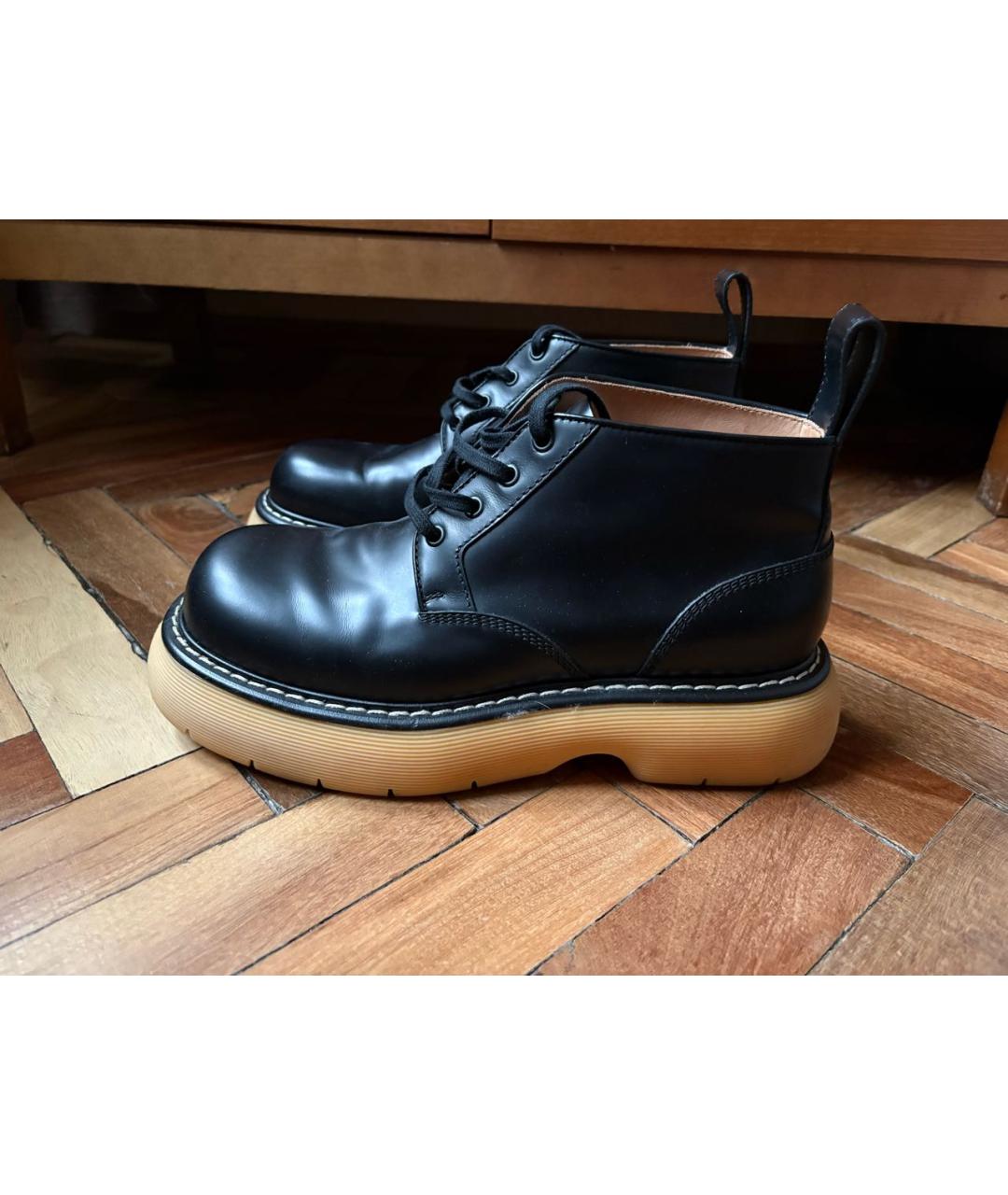 BOTTEGA VENETA Черные кожаные высокие ботинки, фото 6