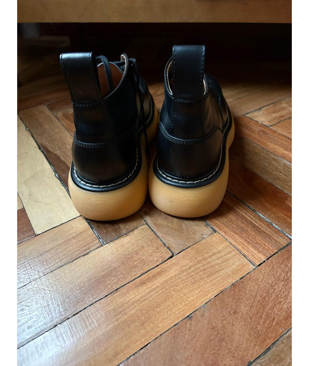 BOTTEGA VENETA Черные кожаные высокие ботинки, фото 4