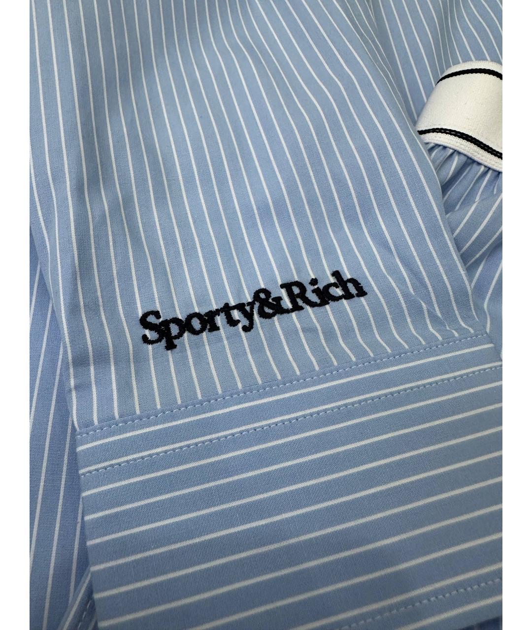 SPORTY AND RICH Синяя хлопковая рубашка, фото 9