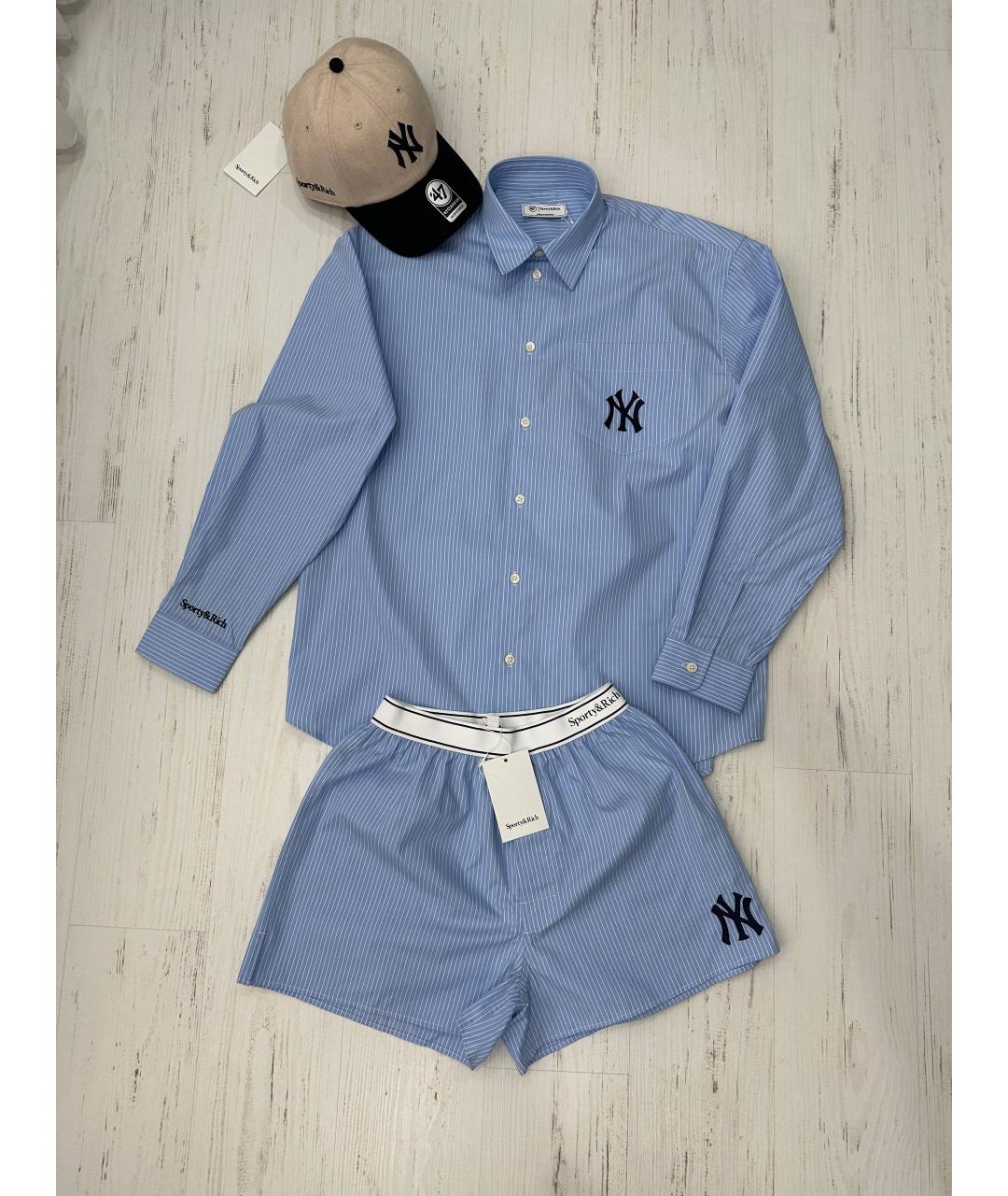 SPORTY AND RICH Синяя хлопковая рубашка, фото 2