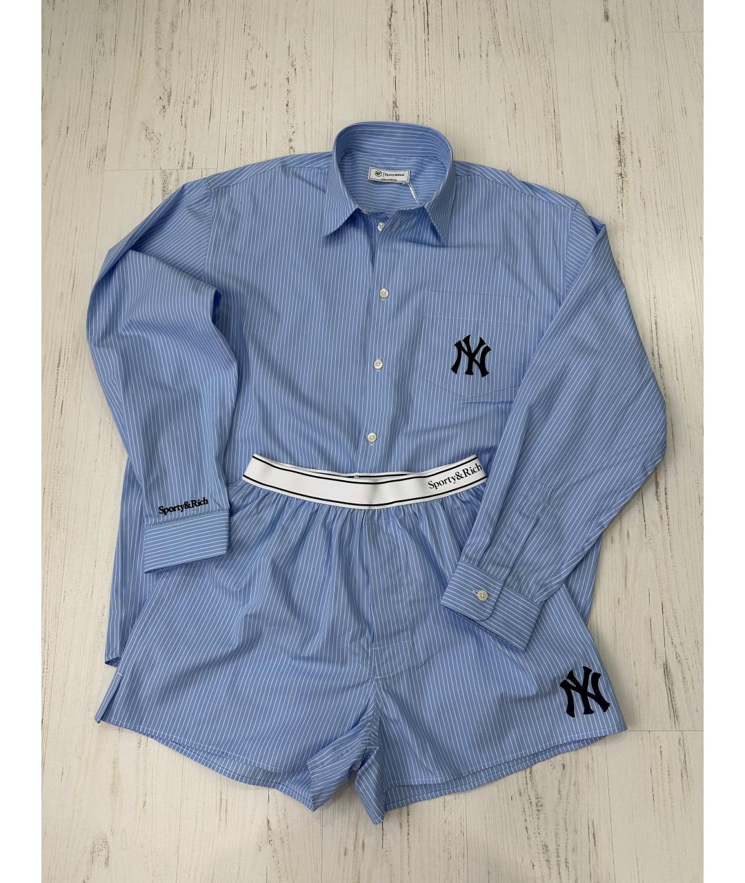 SPORTY AND RICH Синяя хлопковая рубашка, фото 3