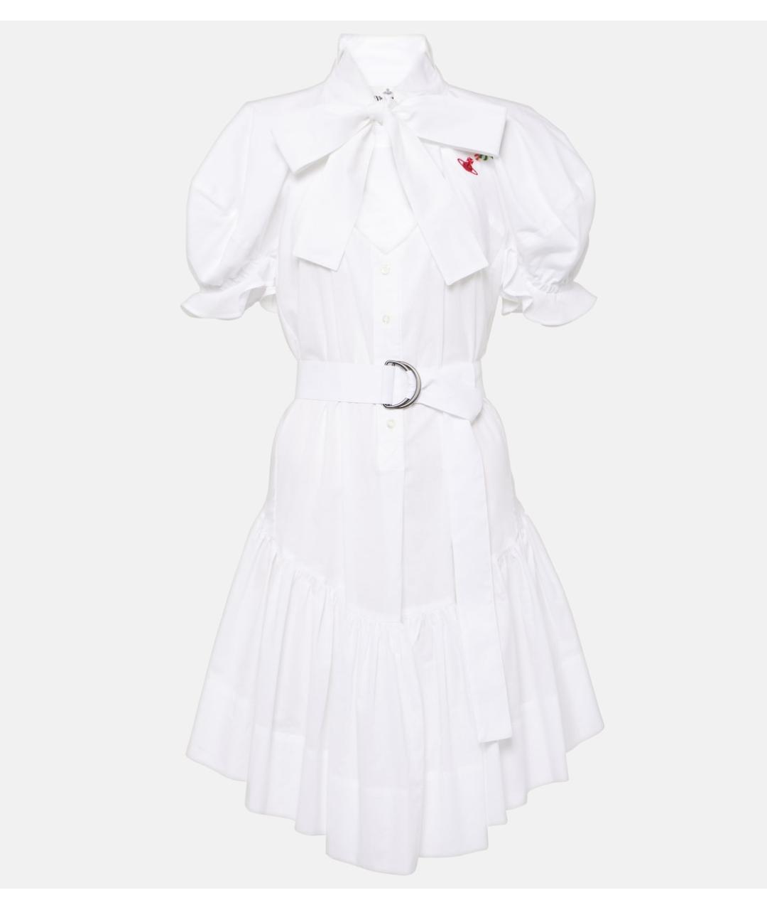 VIVIENNE WESTWOOD Белое хлопковое повседневное платье, фото 5