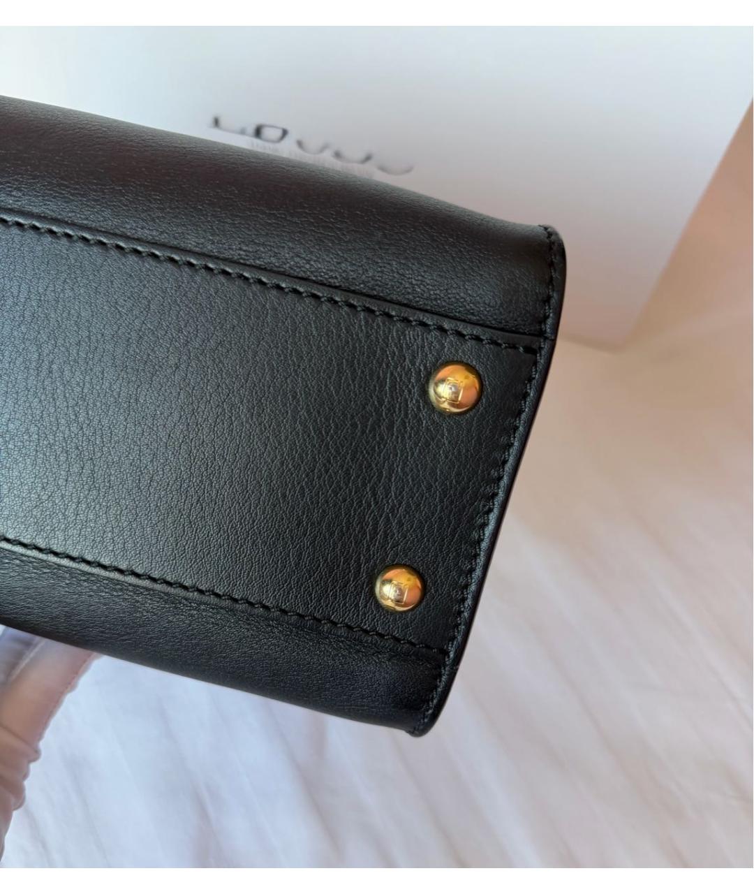 FENDI Черная кожаная сумка тоут, фото 5