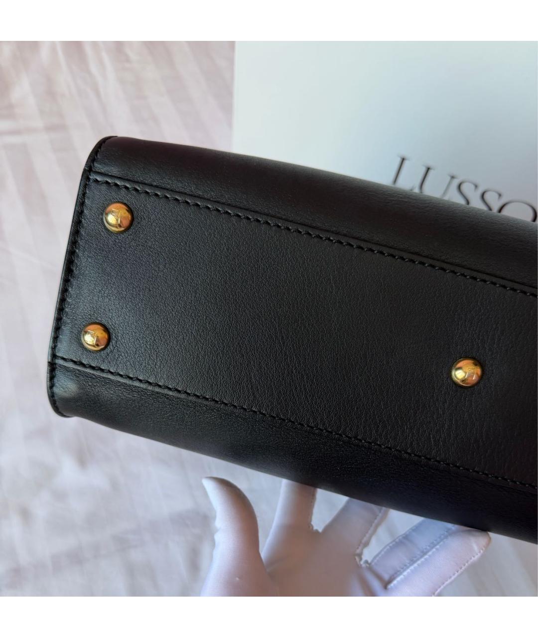 FENDI Черная кожаная сумка тоут, фото 4