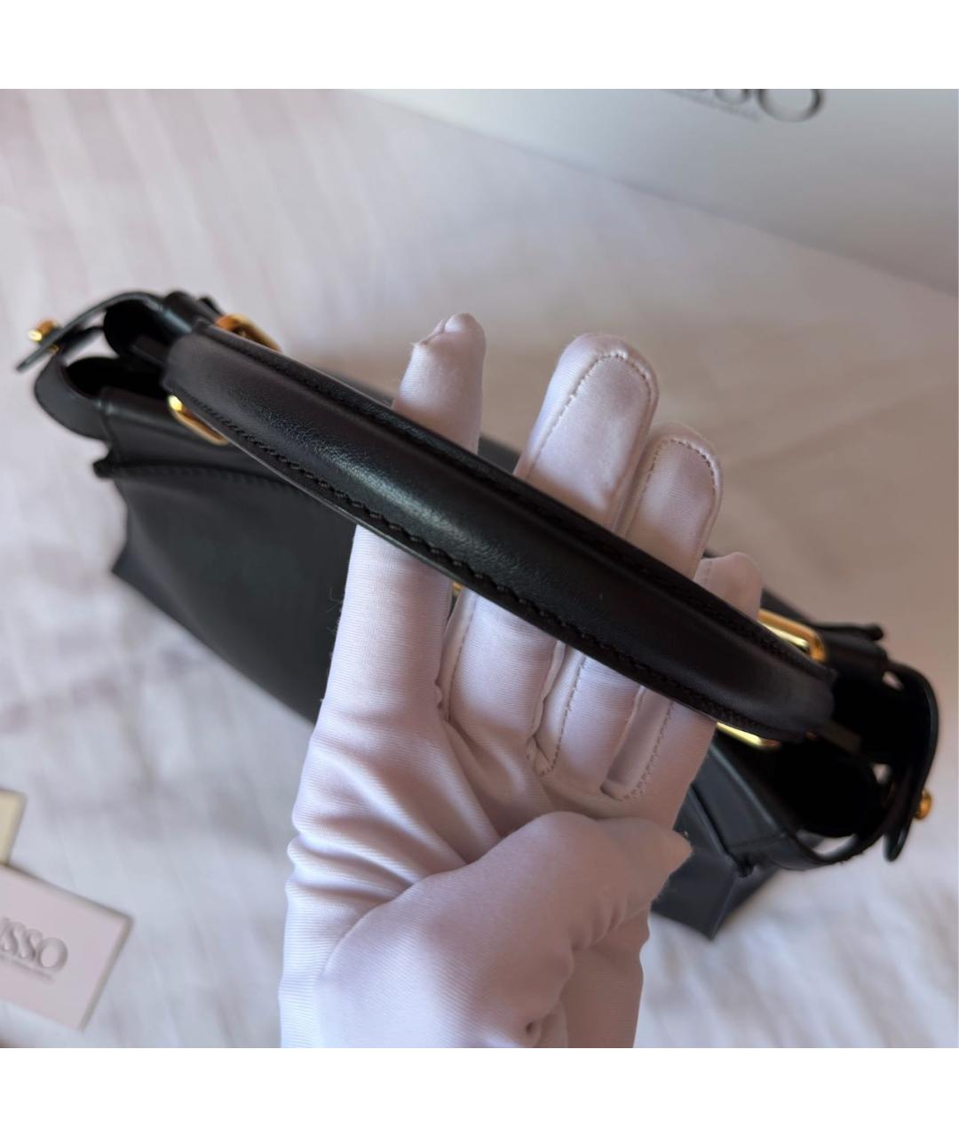 FENDI Черная кожаная сумка тоут, фото 6