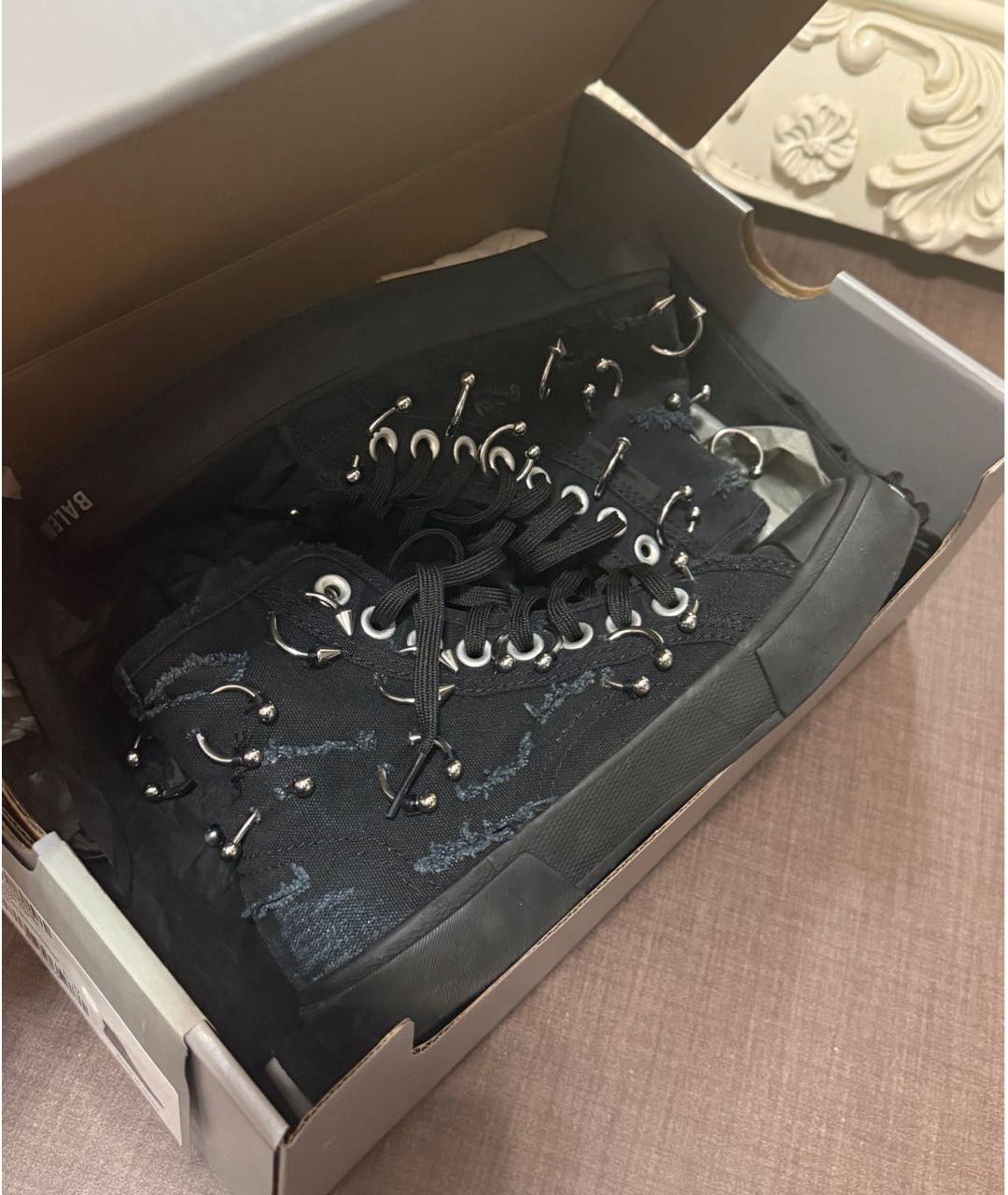 BALENCIAGA Черные текстильные кеды, фото 7