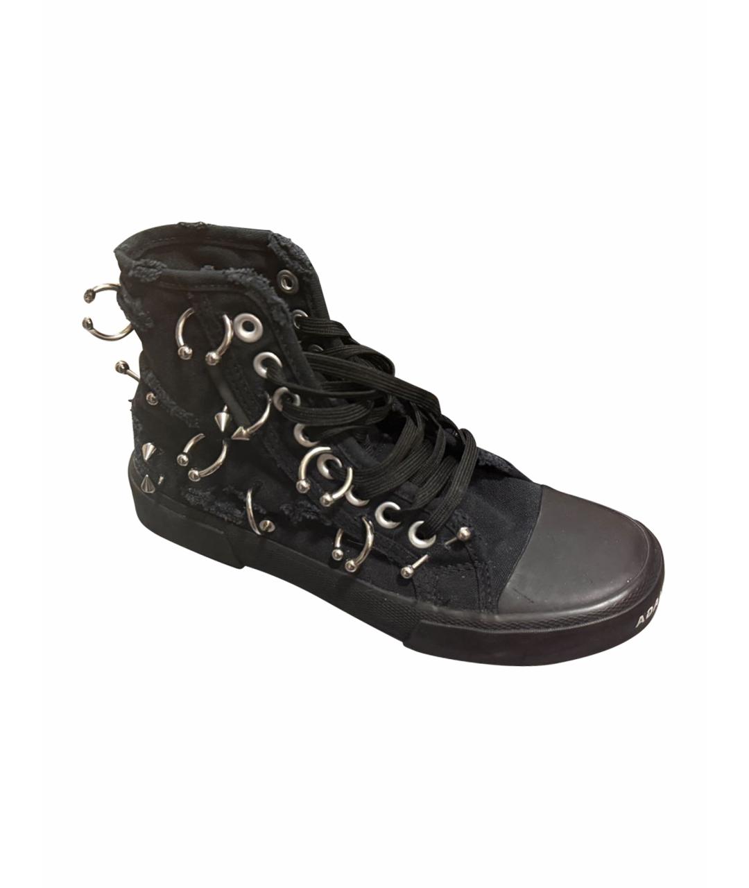 BALENCIAGA Черные текстильные кеды, фото 1