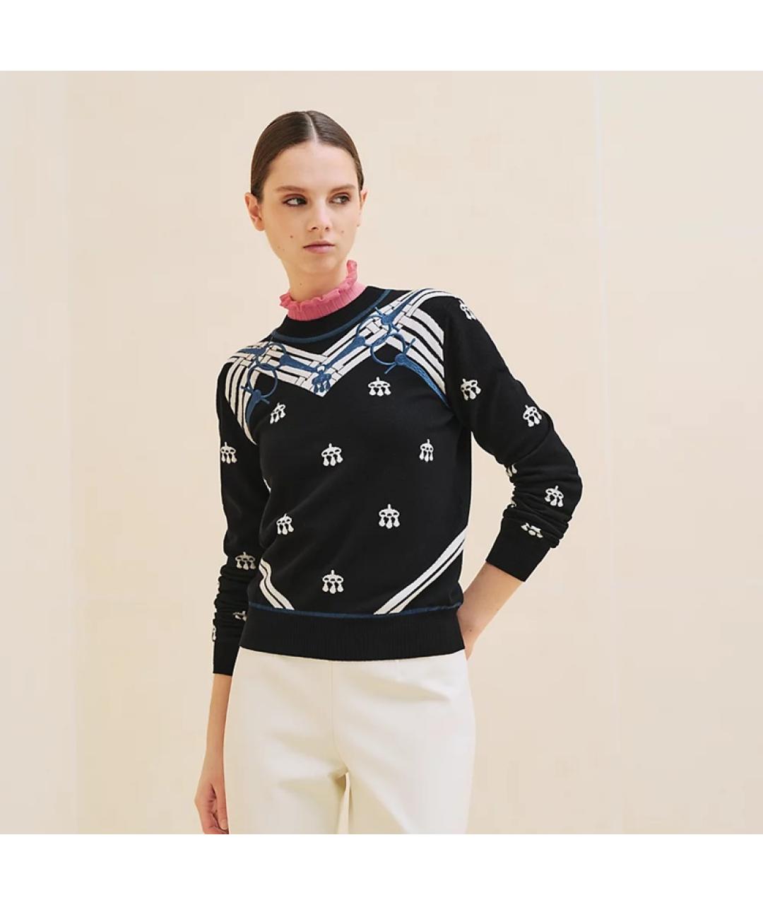 HERMES Черный шерстяной джемпер / свитер, фото 8