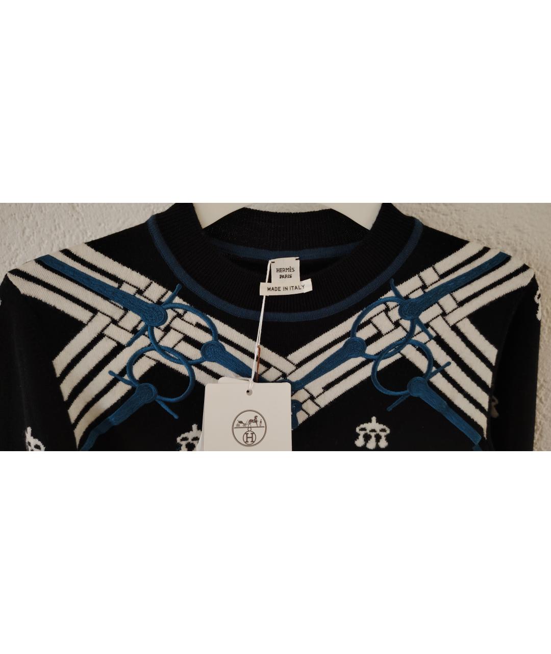 HERMES Черный шерстяной джемпер / свитер, фото 5