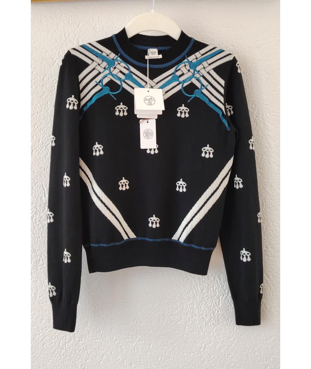 HERMES Черный шерстяной джемпер / свитер, фото 9